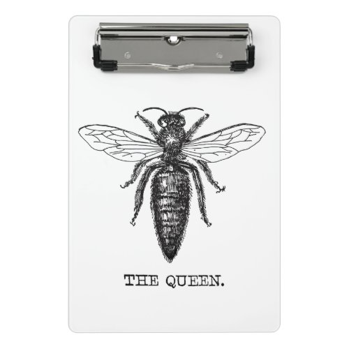 Queen Bee Illustration Classic Drawing Mini Clipboard