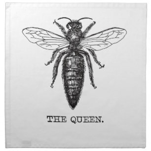 Queen Bee Illustration Classic Drawing Napkin