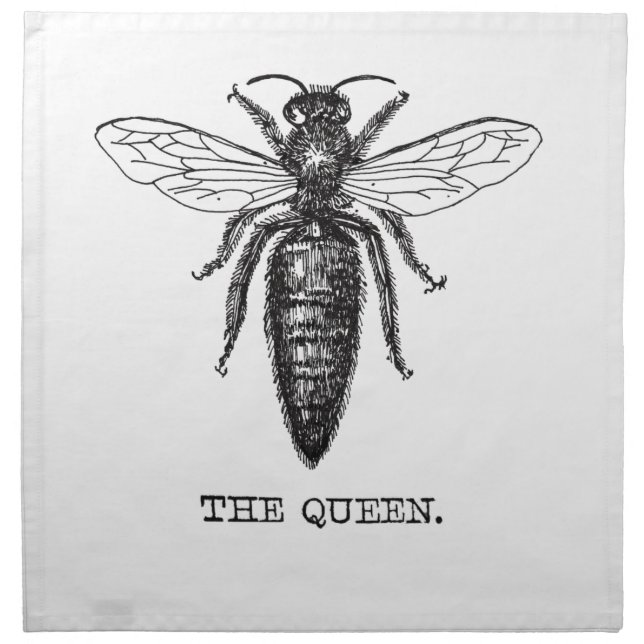 Queen Bee Illustration Classic Drawing Napkin (Front)