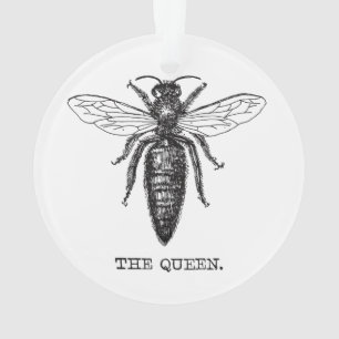 Queen Bee Illustration Classic Drawing Ornament