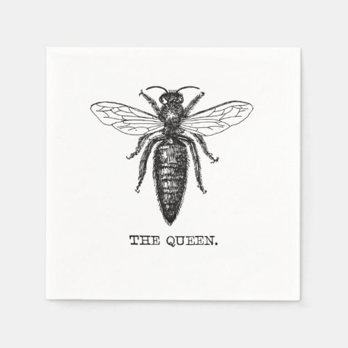 Queen Bee Illustration Classic Drawing Paper Napkins