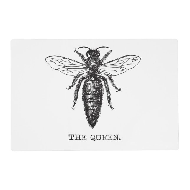 Queen Bee Illustration Classic Drawing Placemat (Front)