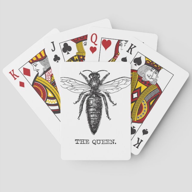 Queen Bee Illustration Classic Drawing Poker Cards (Back)