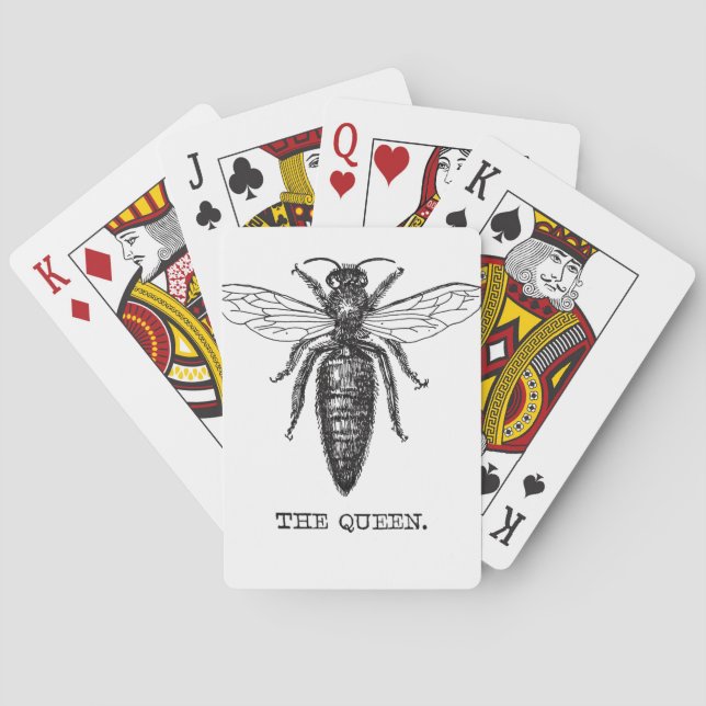 Queen Bee Illustration Classic Drawing Poker Cards (Back)