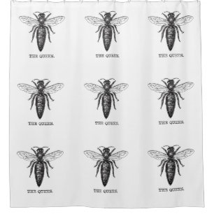 Queen Bee Illustration Classic Drawing Shower Curtain