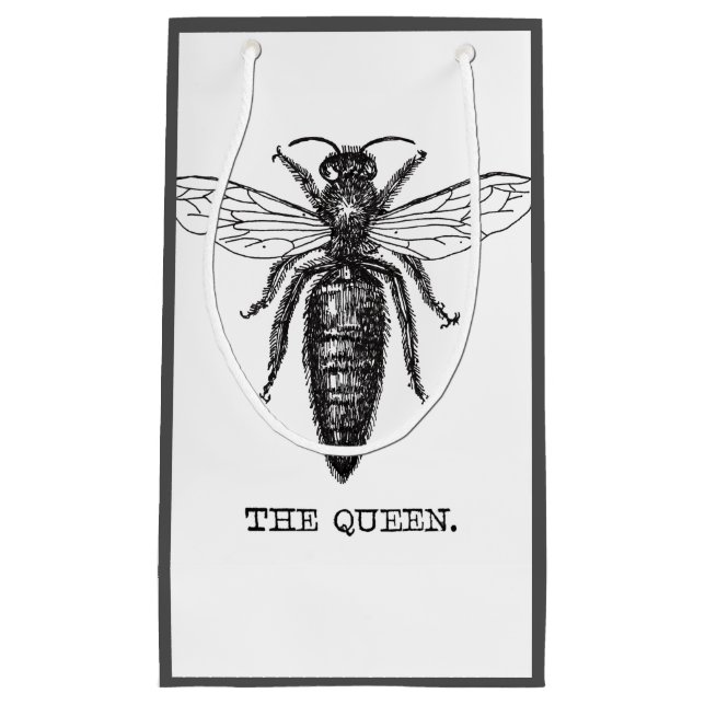 Queen Bee Illustration Classic Drawing Small Gift Bag (Front)