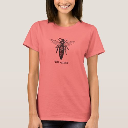 Queen Bee Illustration Classic Drawing T_Shirt