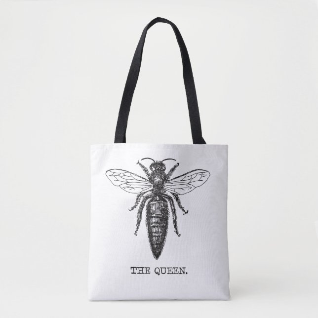Queen Bee Illustration Classic Drawing Tote Bag (Front)