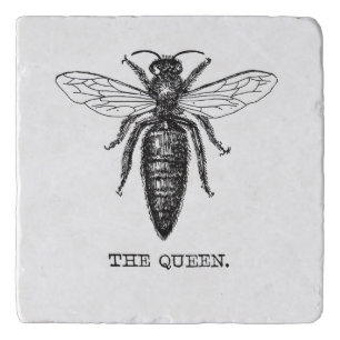 Queen Bee Illustration Classic Drawing Trivet