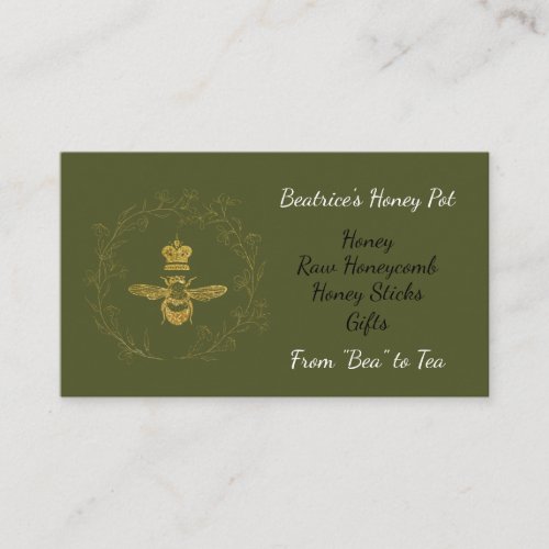 Queen Bee in a Wreath Honey Business Card