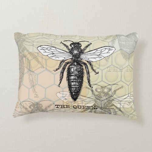 Queen Bee Insect Bees Honey Beehive Decorative Pillow