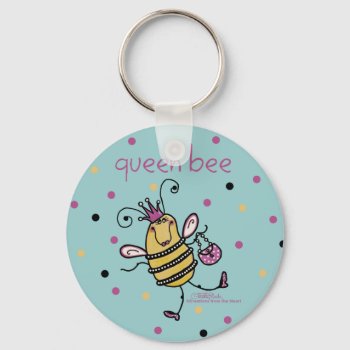 Queen Bee Keychain by creationhrt at Zazzle