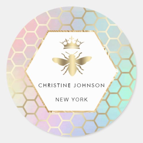 queen bee logo classic round sticker