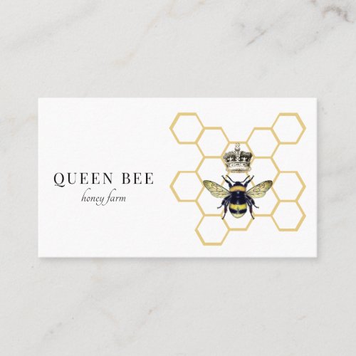 Queen Bee Logo Honeybee Beekeeper  Business Card