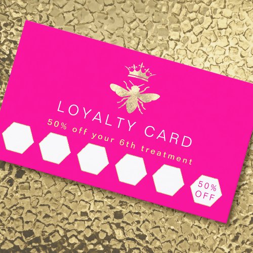 Queen bee logo loyalty card