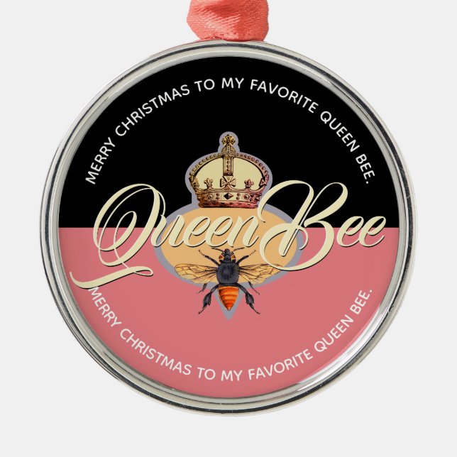 Queen Bee Metal Ornament (Front)