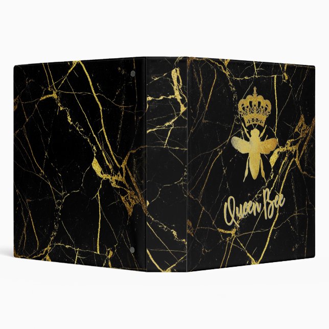 QUEEN BEE modern Binder Gold & Black bestseller (Background)