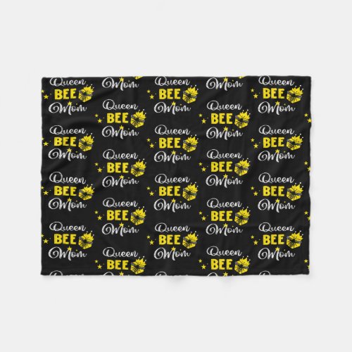 Queen Bee Mom Mommy Beehive Honeycomb Stingless Fleece Blanket