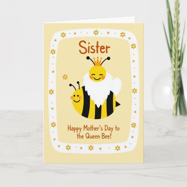 Queen Bee Mothers Day Graphic Card (Front)