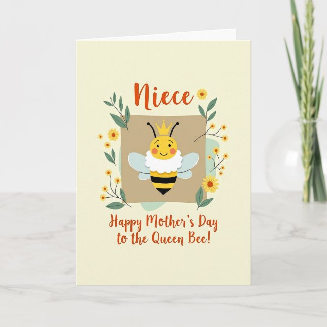 Queen Bee Mothers Day Niece Card (Front)