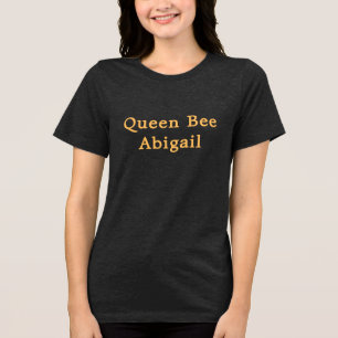 Queen Bee [Name] Black and Yellow Tri-Blend Shirt