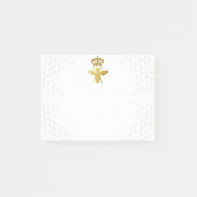 QUEEN BEE Notes - Gold Bee Crown Honeycomb (Front)