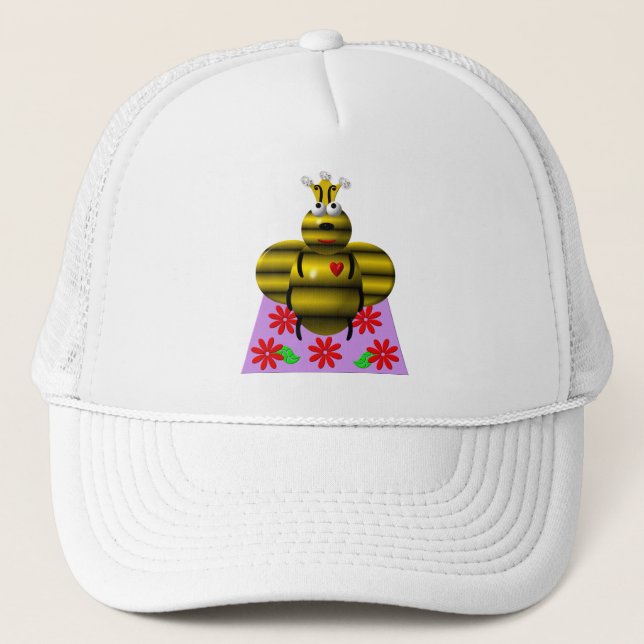 Queen Bee on a Quilt Trucker Hat (Front)
