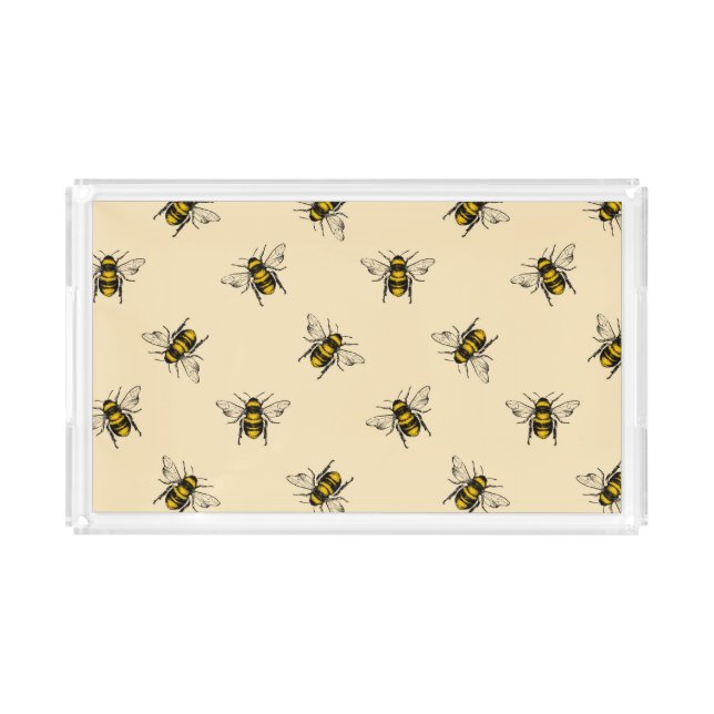 Queen Bee Pattern Acrylic Tray (Front)