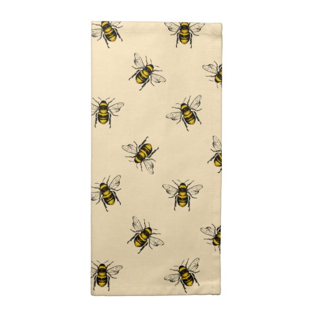 Queen Bee Pattern Cloth Napkin (Half Fold)