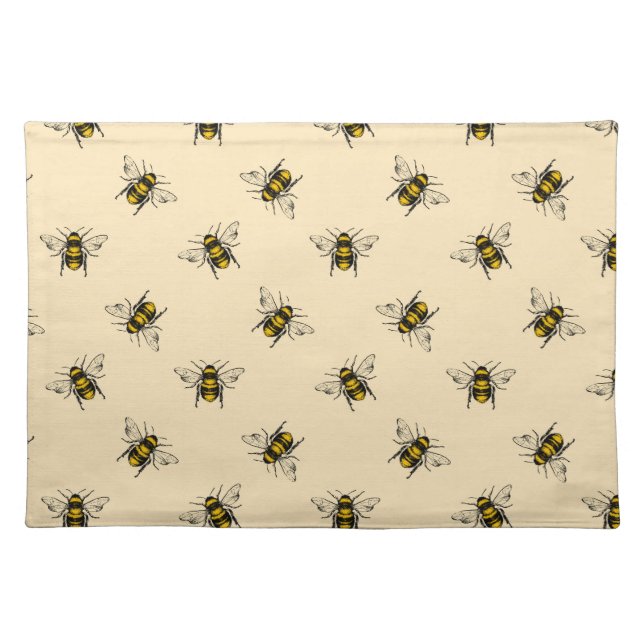 Queen Bee Pattern Cloth Placemat (Front)