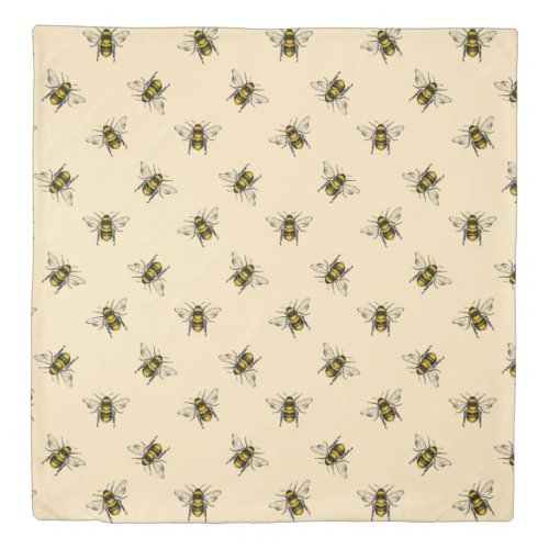 Queen Bee Pattern Duvet Cover