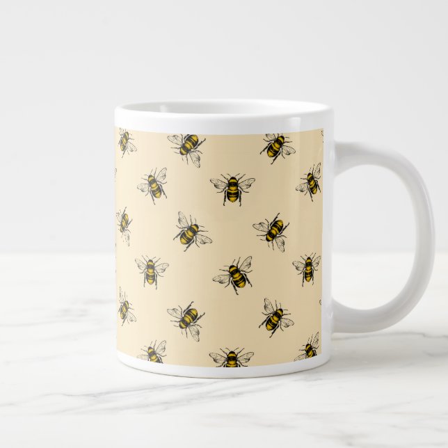 Queen Bee Pattern Giant Coffee Mug (Right)