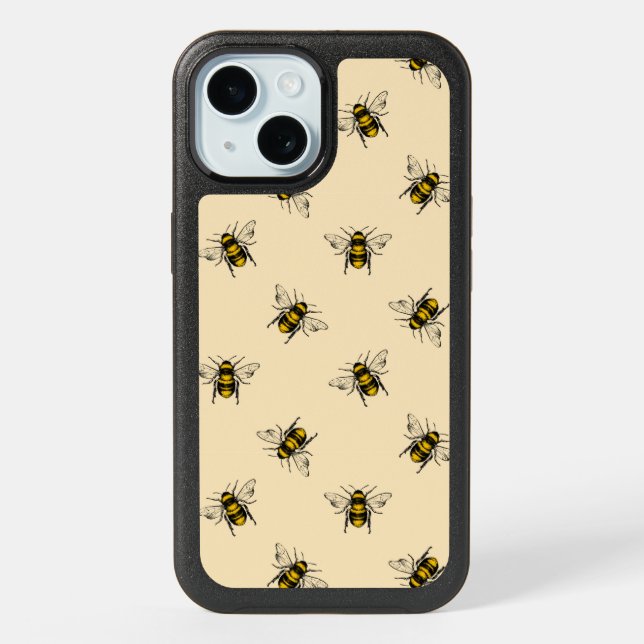 Queen Bee Pattern iPhone 15 Case (Back)