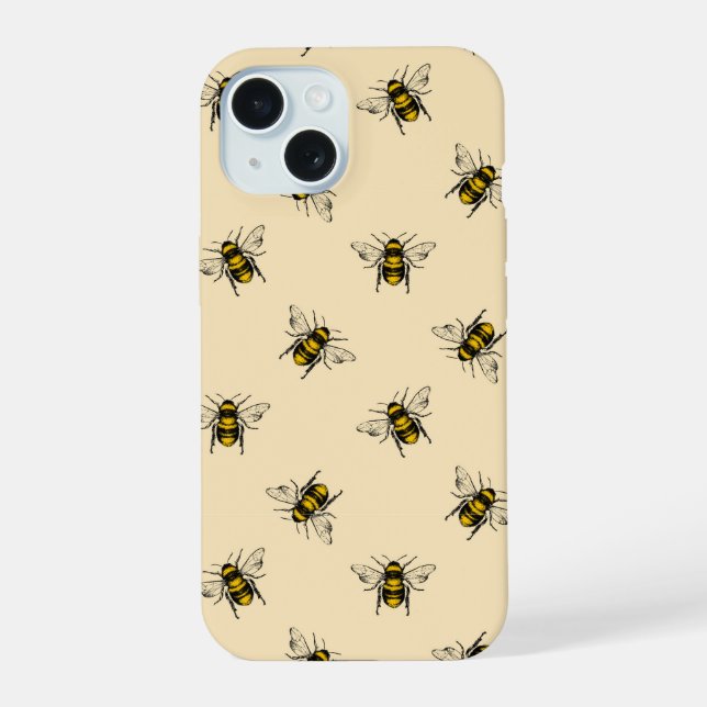 Queen Bee Pattern iPhone 15 Case (Back)