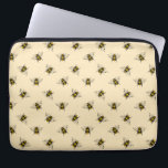 Queen Bee Pattern Laptop Sleeve<br><div class="desc">Vintage honey bee patterns are a fun and stylish way to add a touch of retro charm to your home décor. Check out this vntage style design featuring a group of bees.</div>