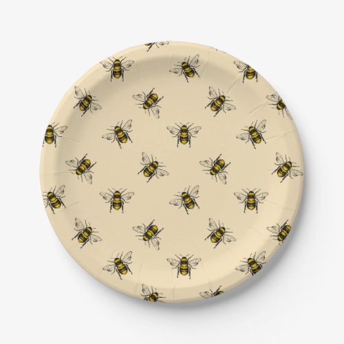 Queen Bee Pattern Paper Plates
