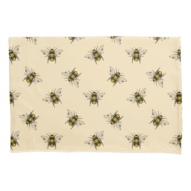 Queen Bee Pattern Pillow Case (Front-Left)