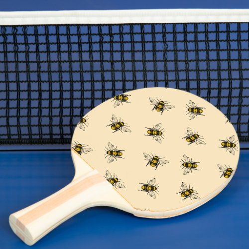 Queen Bee Pattern Ping Pong Paddle