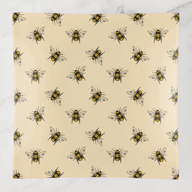 Queen Bee Pattern Trinket Tray (Front)