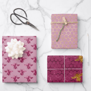 Queen Bee Pattern  Wrapping Paper Sheets