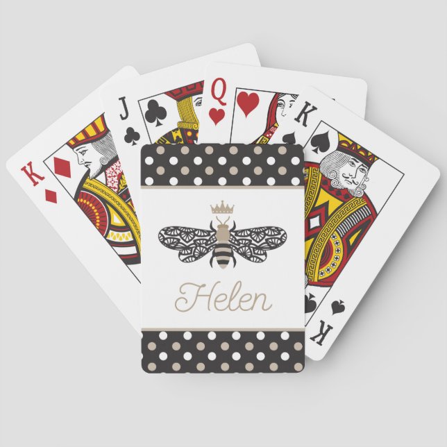 Queen Bee Personalized Playing Cards (Back)