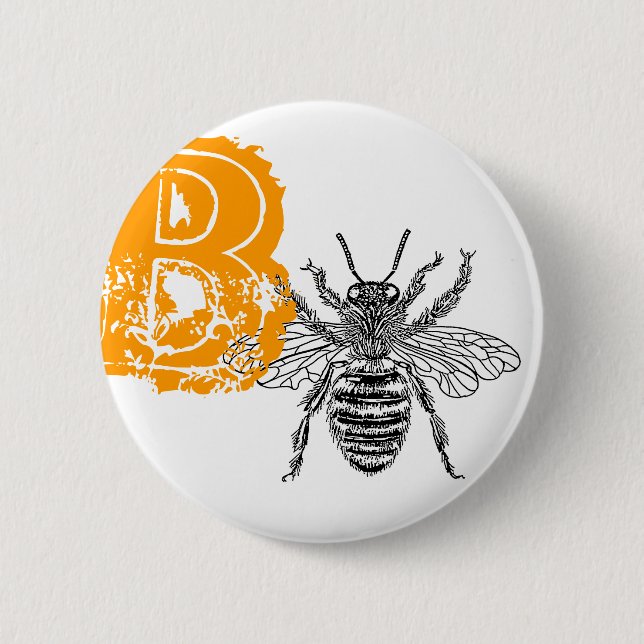 Queen Bee Pinback Button (Front)
