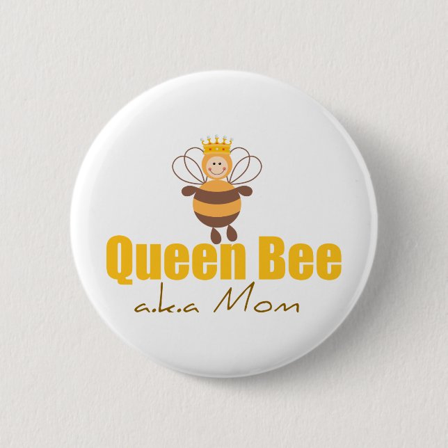 Queen Bee Pinback Button (Front)