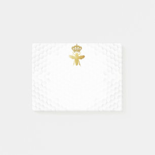 QUEEN BEE Post-It Notes - Gold Bee Crown Honeycomb