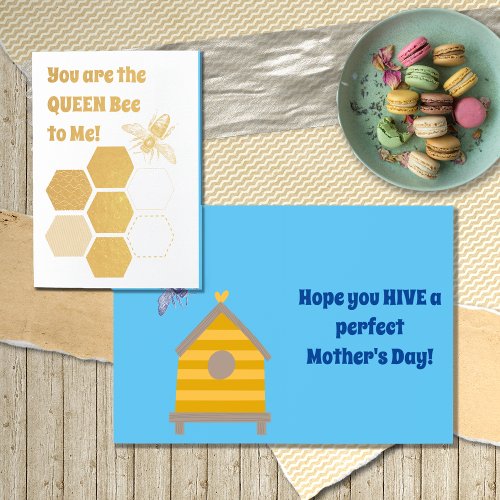 QUEEN Bee Pun funny  Mothers Day Card