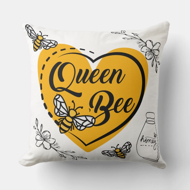 queen bee quote  throw pillow (Front)