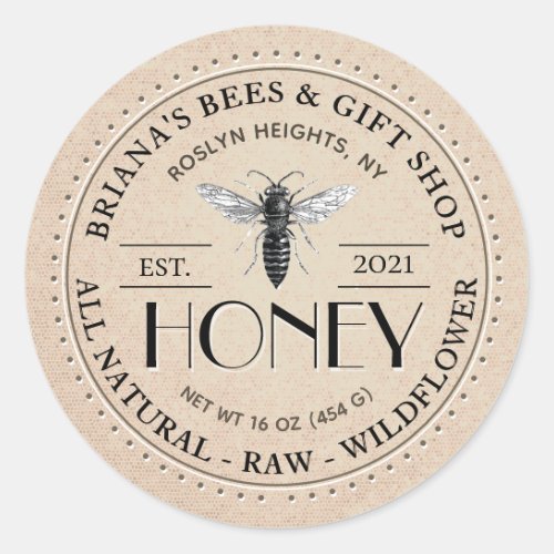 Queen Bee Raw All Natural Wildflower Honey Sticker