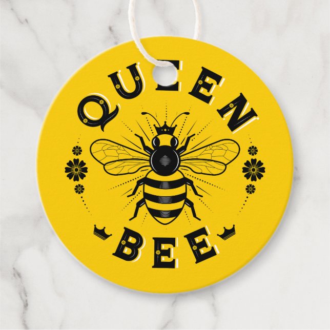 Queen Bee Round Gift Tags (Front)