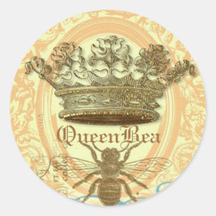Queen Bee Round Seals or Stickers