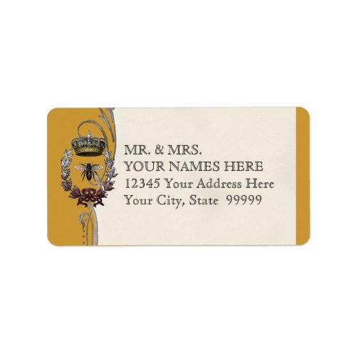 Queen Bee Royal Wedding Bridal Shower Invitation Label